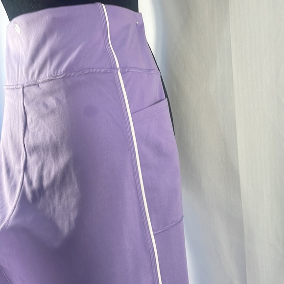 Victorias Secret Pink, purple, lilac, leggings with white stripe, XL - Picture 5 of 11